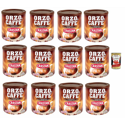 Crastan Orzo & Caffè, Preparato Solubile, Gerste und Kaffee, Löslich vorbereitet, Gerste Getreidekaffee Kaffee 12x 120 g italienisch Original