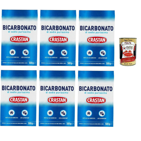 Crastan Natron Crastan Bicarbonato di sodio purissimo reines Natriumbicarbonat für den Heimgebrauch und für Lebensmittel 6x 500 g italienisch Original 8007100094498