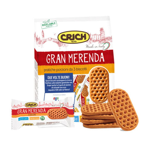 Crich Kekse Crich Shortbread Kekse Gran Merenda praktische Portionen von 3 Keksen 500 g 6x Original italienisch 8008620007944