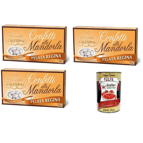 Crispo Confetti alla Mandorla "Pelata Regina" Bianchi Mandeldragees Weiße „Pelata Regina“ 3x1kg Original italienisch Gebäck