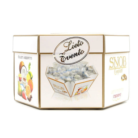 Crispo Confetti Crispo SNOB Lieto Evento Bianco Confetti 6 Gusti Assortiti Happy Event Weißes Konfetti, 6 verschiedene Geschmacksrichtungen 500 g 8005085706962