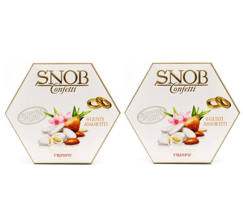 Crispo Frucht- & Kräuterbonbons 2x Crispo SNOB Lieto Evento Bianco Confetti Weißes Konfetti, 6 Verschiedene Geschmacksrichtungen 500g  SONDERANGEBOT 8005085706962