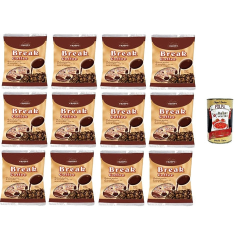 Crispo Snacks Crispo Break Coffee Break Kaffeebeutel Mit Kaffee gefülltes Schokoladendragee 12x 90g Original italienisch inkl. Italian Gourmet Polpa 400g 0