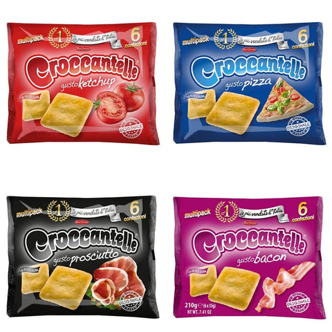 Croccantelle Räucherschinken Croccantelle Schinken multipack (4 X 210 g) aus italien TESTPAKET Original italienisch 8011795103564