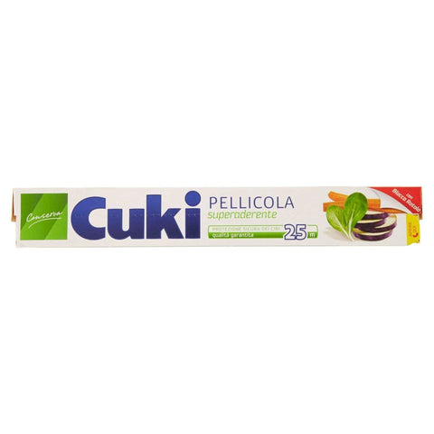 Cuki Haushaltsrollen, Folien & Papier Cuki – Folie, superaderente, sicherer Schutz der Lebensmittel, Qualität garantiert – 12 Packungen 25 Meter [300 Meter]