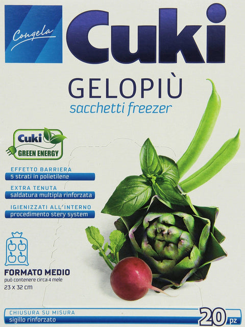 Cuki Kategorien Cuki gelopiu Gefrierbeutel – ', Medium Format 23 x 32 cm – 20 Stück 8003980030212