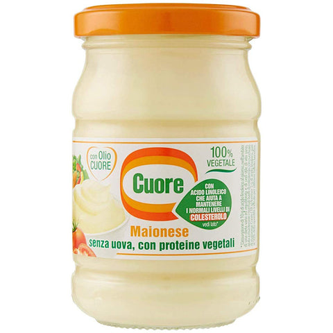 Cuore Maionese Mayonnaise Vegetale Sauce ohne Eier 100% Vegetarisch mit öl Cuore 180g 6x Original italienisch