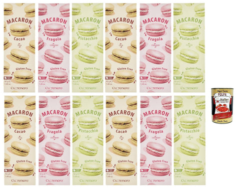 Cuorenero Snack Kuchen & Backwaren Cuorenero Macaron Testpaket , gluten frei, gluten free, Kosher, Macaron Schokoalde 12x 42g + Italian Gourmet polpa 400g 8019980029248