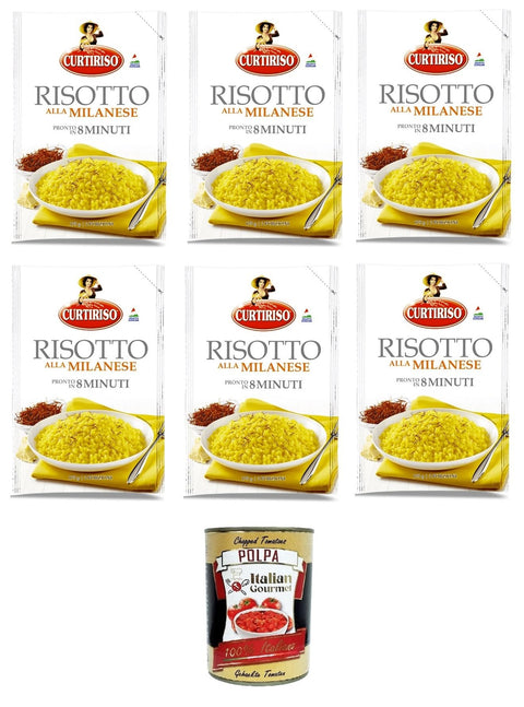 Curtiriso Reisgerichte Curtiriso Risotto alla Milanese pronto in 8 minuti Risotto alla Milanese ist in 8 Minuten fertig 6x175gr + Italian gourmet polpa 400g 8017759646801