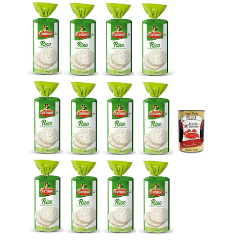 Curtitiso Gallette di Flips Curtitiso Gallette di Riso -Reiskuchen Leicht, duftend und kalorienarm, 12x 130gr Original italienisch inkl. Italian Gourmet Polpa di Pomodoro 400g 8032804040014