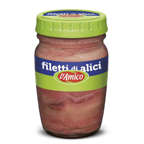 D'amico Filetti di Alici Sardellenfilets in Sonnenblumenöl Sardellen 140 g Fleisch, Geflügel & Wild italienisch Original