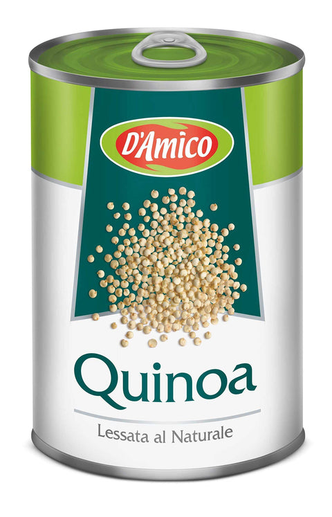 D'amico Quinoa Lessata al Naturale Quinoa in Natur gekocht nur 3 Zutaten Wasser Quinoa Salz Dose 400 g 12x italienisch Original Reis