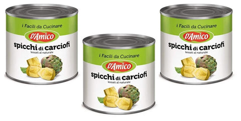 D'amico Gemüsegerichte 3x D'Amico Carciofi a Spicchi Artischocken in Keilen 2500g Dose 8005695002232