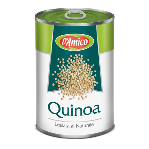 D'amico Quinoa Lessata al Naturale Quinoa in Natur gekocht nur 3 Zutaten Wasser Quinoa Salz Dose 6x 400g italienisch Original