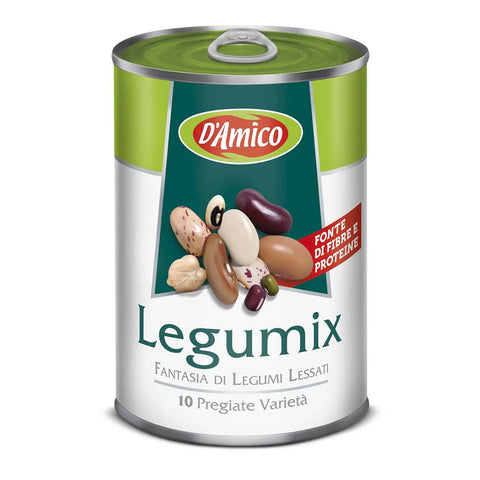 D'amico Legumix Fantasia di Legumi Lessati Gekochten Hülsenfrüchten 10 kostbare Sorten Quelle für Ballaststoffe und 24x 400g italienisch Original