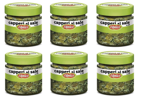 D'Amico Capperi al Sale Salzkapern Glas Kapern 70 g 6x italienisch Original