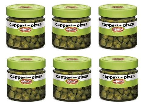 D'Amico Kapern 6x D'Amico Capperi per Pizza Kapern für Pizza Glas 100g