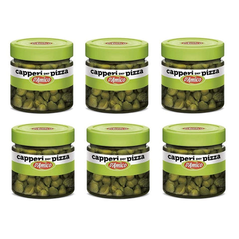 D'Amico Capperi per Pizza Kapern für Pizza Glas 100g 6x Original italienisch