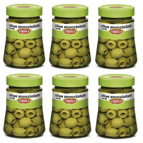 D'amico Oliven D'amico Olive Verdi Snocciolate in Salamoia Entkernte Grüne Oliven in Salzlake 6x 290g italienisch Original 800569505165