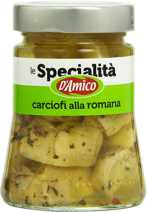 D'amico Carciofi alla Romana Artischocken mit Stielen in Sonnenblumenöl gekleidet Gr.280 3x italienisch Original