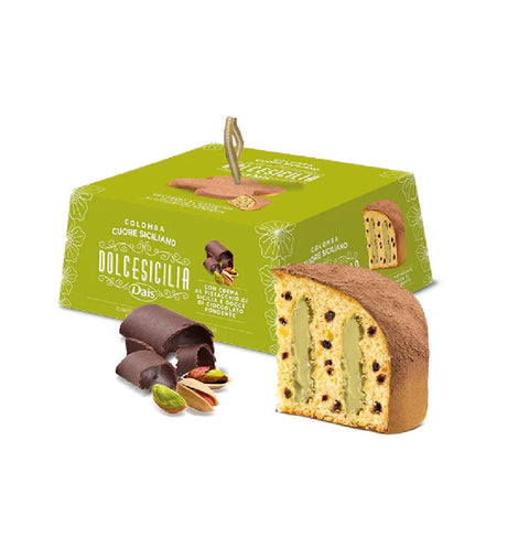 Dais Colomba Dais Colomba Cuore Siciliano farcita con crema al pistacchio e gocce di cioccolato gefüllt mit Pistaziencreme und Schokodrops 750gr