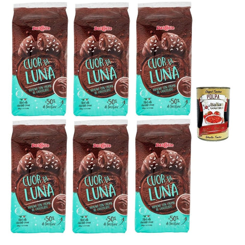 Dalcolle Cour Abgepackte Gebäckstücke Dalcolle Cour DI LUNA Mit Schokoladencreme gefüllte Croissants 250 g 6x italienisch Original Pastasauce + kostenlos polpa 400 g 8004970146210