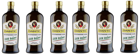 Dante Oliven 6x Dante Olio Extravergine di Oliva 100% Italiano italienisch Extra Natives Olivenöl 1Lt Speiseöl Öl Küchenöl 8000010002966