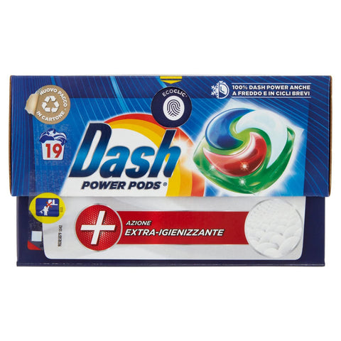 Dash Power Pods Waschmittel in Kapseln, 19 Waschgänge, Unparfümiert Original italienisch
