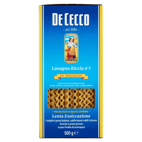 De Cecco Lasagna larga doppia riccia Nr. 1 / Lasagnenudeln 500 gr. italienisch Original