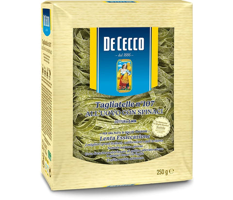 De Cecco Fertiggerichte 4x De Cecco Eier-Tagliatelle Nr. 107 mit Spinat 250gr +Italian Gourmet polpa 400g 8001250501073