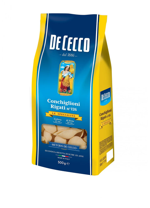 De Cecco Internationale Nudeln 10x Pasta De Cecco 100% Italienisch Conchiglioni Rigati n 126 Nudeln 500g 8001250121264