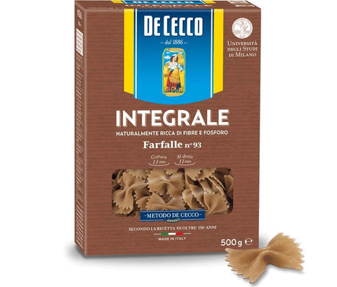 De Cecco Internationale Nudeln 20x Pasta De Cecco Farfalle integrali n. 93 Vollkor italienisch Nudeln 500 g 8001250006189