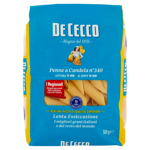 De Cecco Pasta 100% Italienisch Penne a Candela N°340 Nudeln 500 g Internationale Nudeln Original