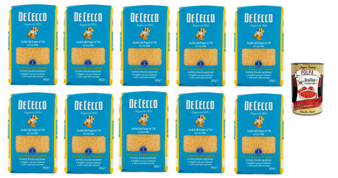De Cecco Internationale Nudeln De Cecco Acini di Pepe N°78, 100% Italienisch Pasta Nudeln 10x 500g + Italian Gourmet Polpa 400g 8001250120786