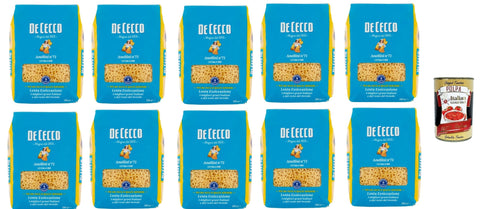 De Cecco Internationale Nudeln De Cecco Anellini N°71, 100% Italienisch Pasta Nudeln 10x 500g + Italian Gourmet Polpa 400g 8001250120717