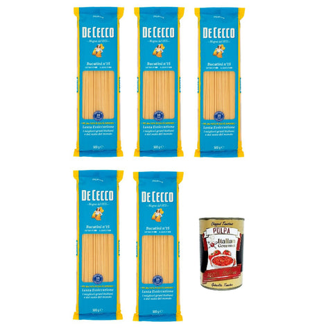 De Cecco Bucatini N°15 100% Pasta Nudeln 5x500g Original italienisch