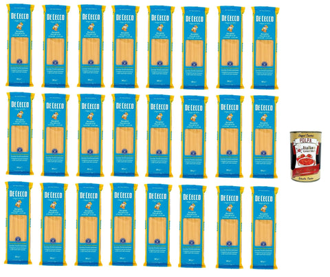 De Cecco Internationale Nudeln De Cecco bucatini piccoli N°14 100% Italienisch Pasta Nudeln 24x 500g + Italian Gourmet Polpa 400g 8001250120144
