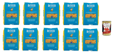 De Cecco Internationale Nudeln De Cecco Conchigliette Piccole N°53, 100% Italienisch Pasta Nudeln 10x 500g + Italian Gourmet Polpa 400g 8001250120533