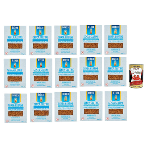 De Cecco Ditali Piccoli Rigati senza Glutine No. 23 Glutenfrei 100% Italienisch Pasta Nudeln gluten free 15x400 G italienisch Original + kostenlos polpa 400 g