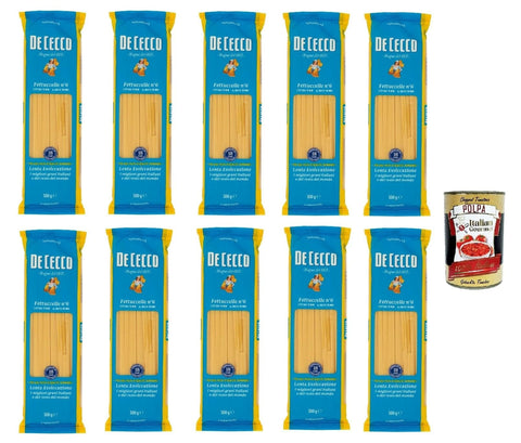 De Cecco Internationale Nudeln De Cecco Fettuccelle N°6 100% Italienisch Pasta Nudeln 10x 500g + Italian Gourmet Polpa 400g 8001250120069