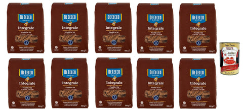 De Cecco Internationale Nudeln De Cecco Integrale Fusilli N° 34, Pasta integrale, Vollkornnudeln, 10x 500g + Italian Gourmet polpa 400g 8001250310347
