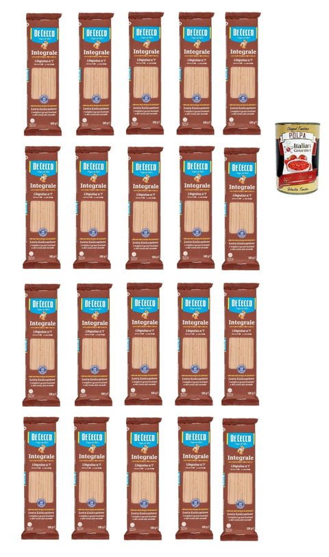 De Cecco Internationale Nudeln De Cecco Integrale Linguine N° 7, Pasta integrale, Vollkornnudeln, 20x 500g + Italian Gourmet polpa 400g 8001250310071