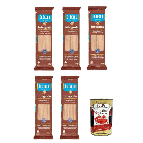 De Cecco Internationale Nudeln De Cecco Integrale Linguine N° 7, Pasta integrale, Vollkornnudeln, 5x 500 g Internationale Nudeln italienisch Original 8032804040014