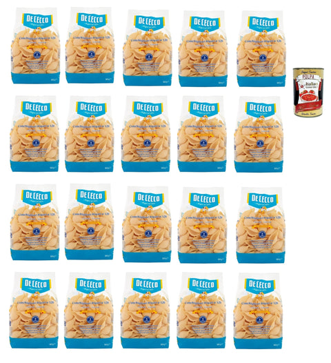 De Cecco Internationale Nudeln De Cecco Le Specialità Conchiglioni Rigati N°126, 100% Italienisch Pasta Nudeln 20x 500g + Italian Gourmet Polpa 400g 8001250121264