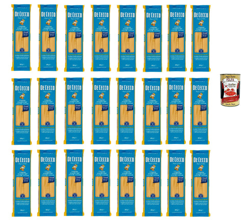 De Cecco Internationale Nudeln De Cecco Linguine Grandi N°407, 100% Italienisch Pasta Nudeln 24x 500g + Italian Gourmet Polpa 400g 8001250012159