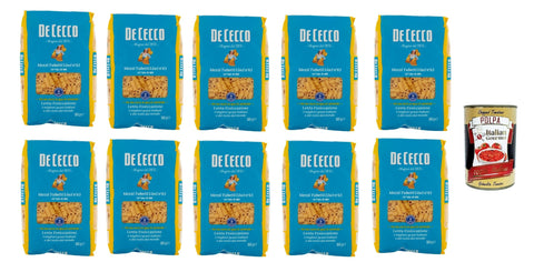 De Cecco Internationale Nudeln De Cecco Mezzi Tubetti Lisci N°63, 100% Italienisch Pasta Nudeln 10x 500g + Italian Gourmet Polpa 400g 8001250120632