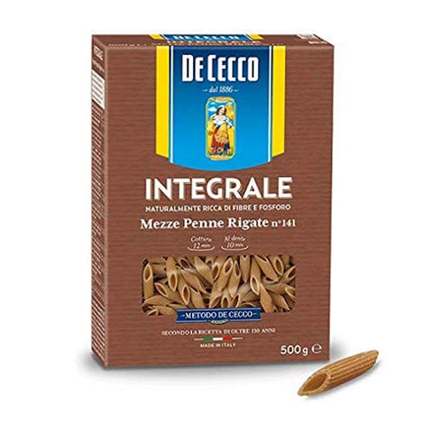 De Cecco Pasta Mezze penne rigate integrali Vollkorn Nudeln 500g Original italienisch