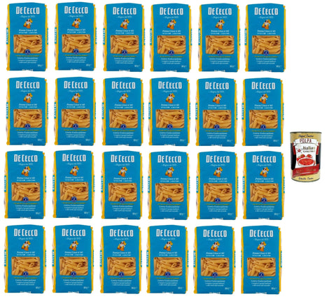 De Cecco Internationale Nudeln De Cecco Penne lisce N°40, 100% Italienisch Pasta Nudeln 24x 500g + Italian Gourmet Polpa 400g 8001250120403