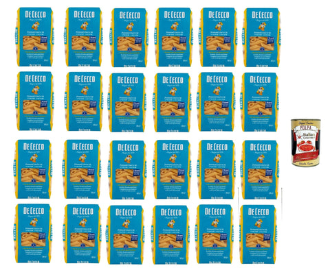 De Cecco Internationale Nudeln De Cecco Pennoni Lisci N°38, 100% Italienisch Pasta Nudeln 24x 500g + Italian Gourmet Polpa 400g 8001250120380