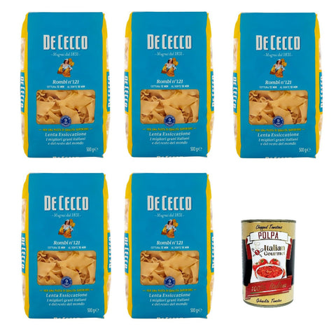 De Cecco Rombi N°121 100% Italienisch Pasta Nudeln 5x500 g italienisch Original + kostenlos Polpa 400 g